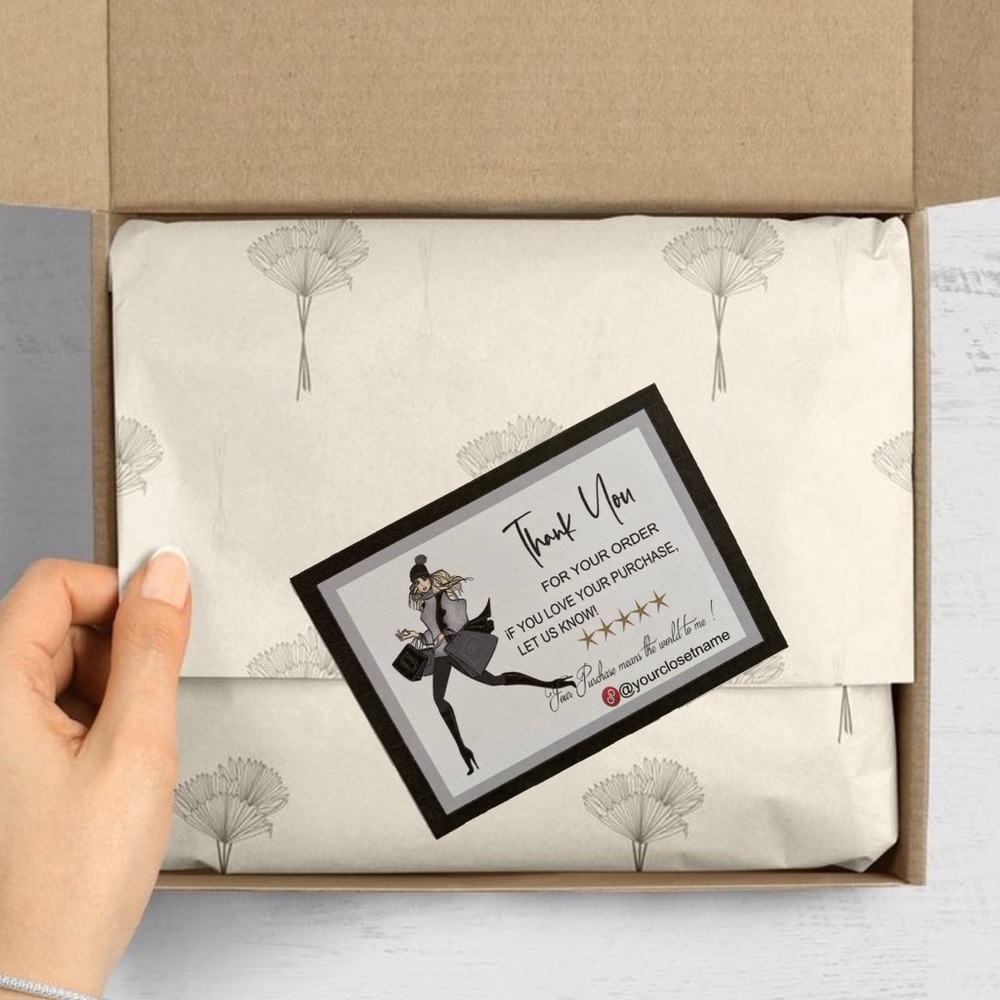 100 Personalized   Packaging Thank You Cards